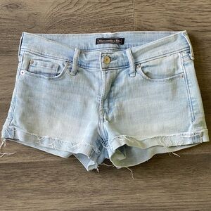 Abercrombie & Fitch Faded Blue Denim Shorts, Size 25R